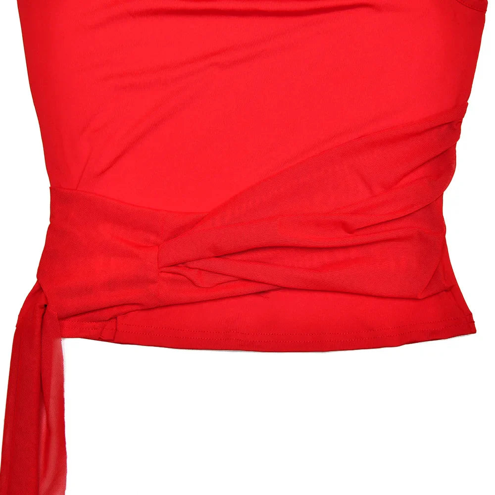 Short Sleeve Bandage Women T-shirt