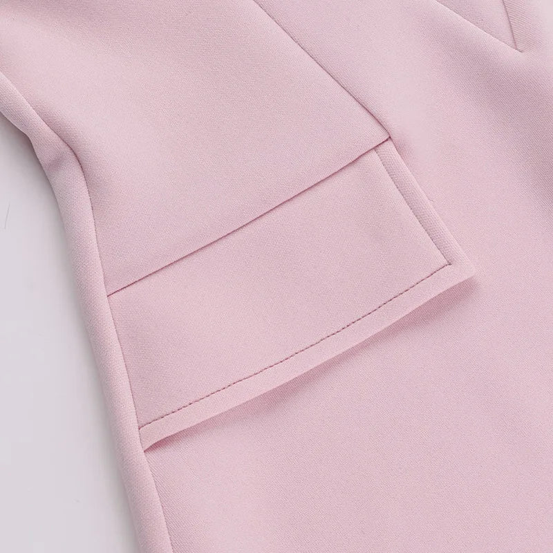 Strapless Pink Bodycon Suit Mini Dress