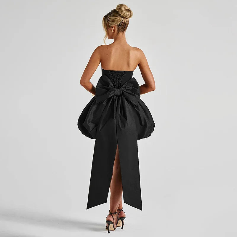 Strapless Bow Puff Mini Dress â€?Ball Gown Style
