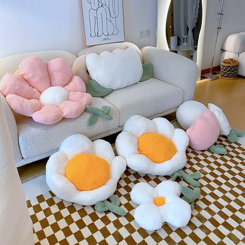 Ins Flower Waist Cushions Backrest Sofa Pillow Soft Office Chair Seat Cushion Lumbar Pad Pillow Birthday Gift Home Decor