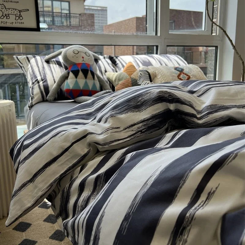 Ins Nordic Butterfly Bedding Set Flat Bed Sheet Duvet Cover Twin Full Queen Nordic Bed Linen Boy Girl Bedding Sets