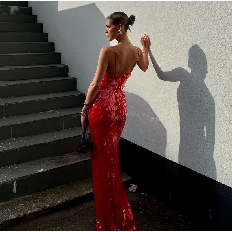 Sequined Slip Long Dress