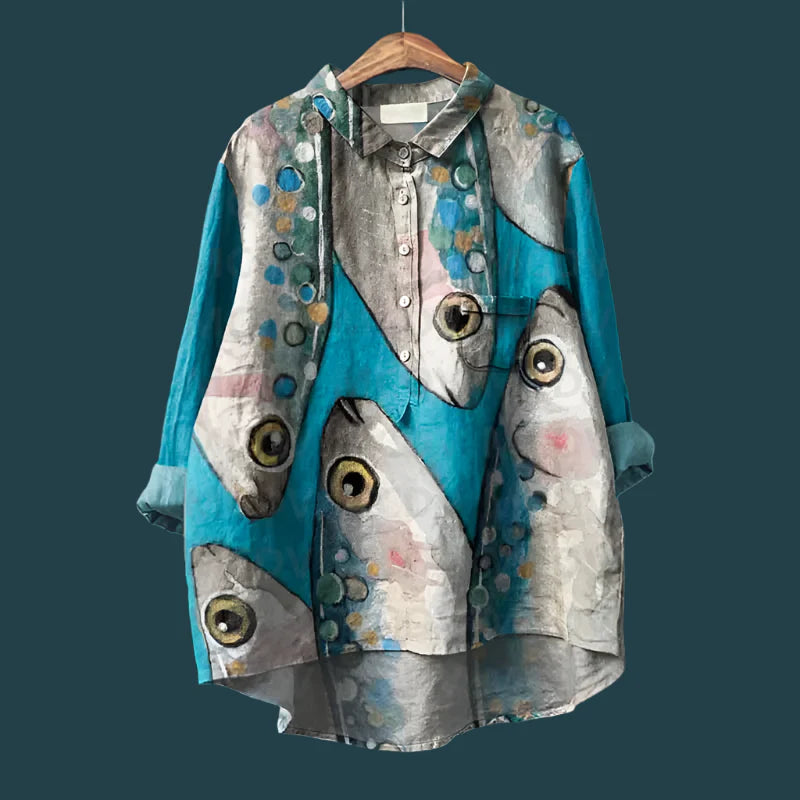 Relax Fit Fish Print Shirt