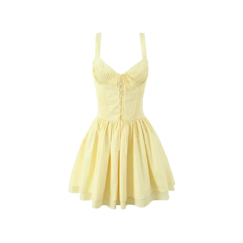 Lace-Up Corset Mini Dress