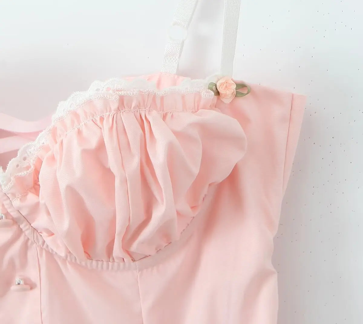 Ruffle Trim Button Cami Mini Dress