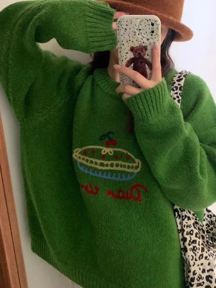 Fruit Cake Jacquard Knit Pullover