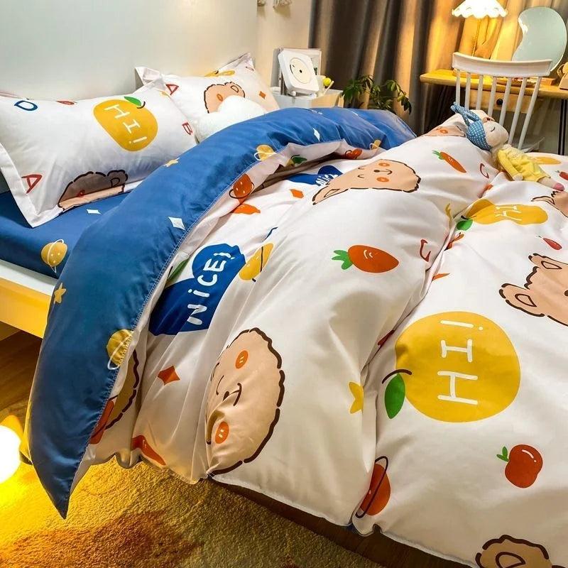 Ins Nordic Butterfly Bedding Set Flat Bed Sheet Duvet Cover Twin Full Queen Nordic Bed Linen Boy Girl Bedding Sets