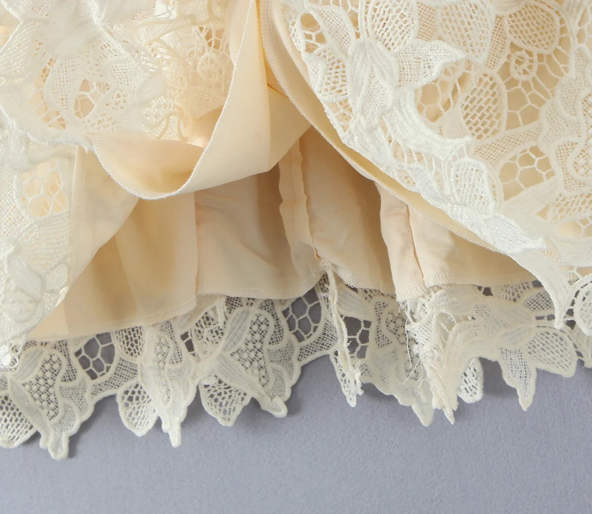 Lace Embroidered Spaghetti Strap Mini Dress