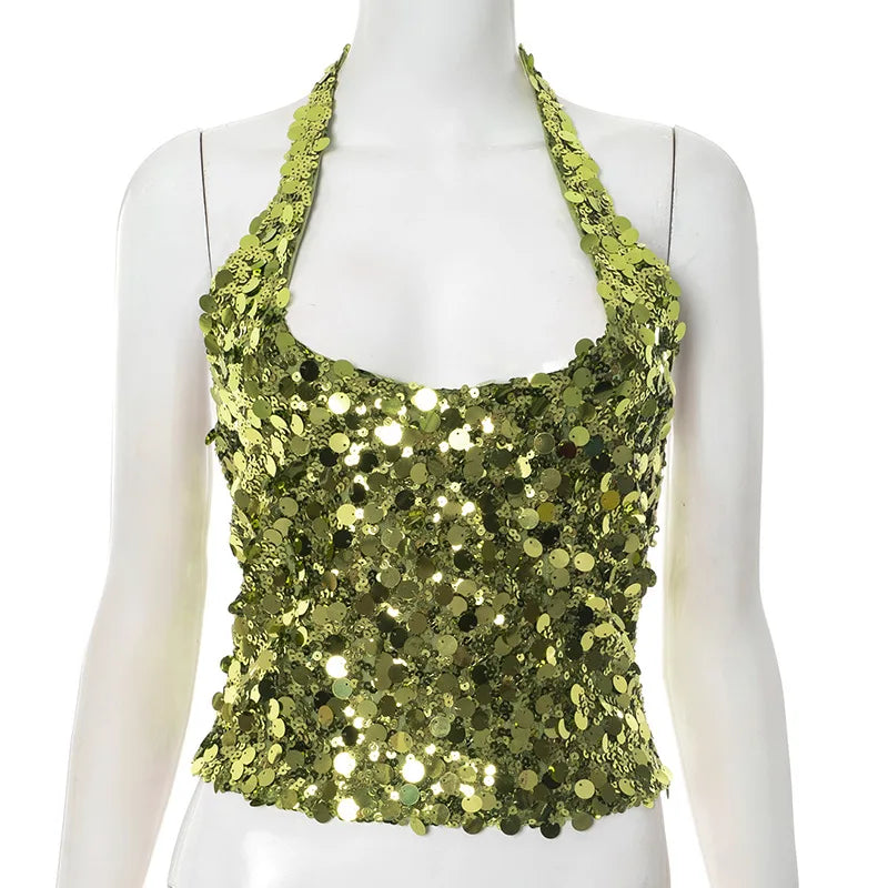 Sequin Halter Top