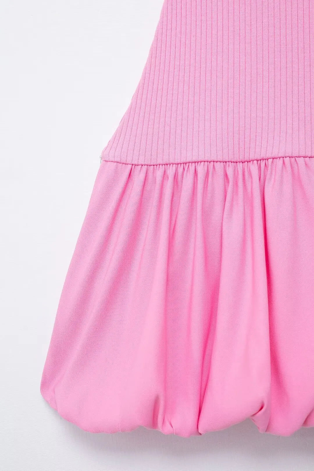 Knitted Hollow Out Back Mini Balloon Dress