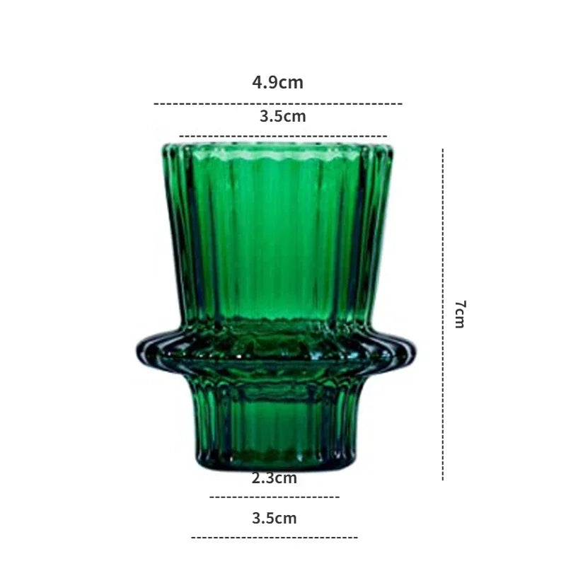 Red Mini Glass Candle Holders Taper Candle Stand Small Tealight Candle Holder Candlestick Holder Christmas Decor Green Glass