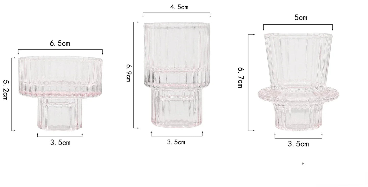 Red Mini Glass Candle Holders Taper Candle Stand Small Tealight Candle Holder Candlestick Holder Christmas Decor Green Glass