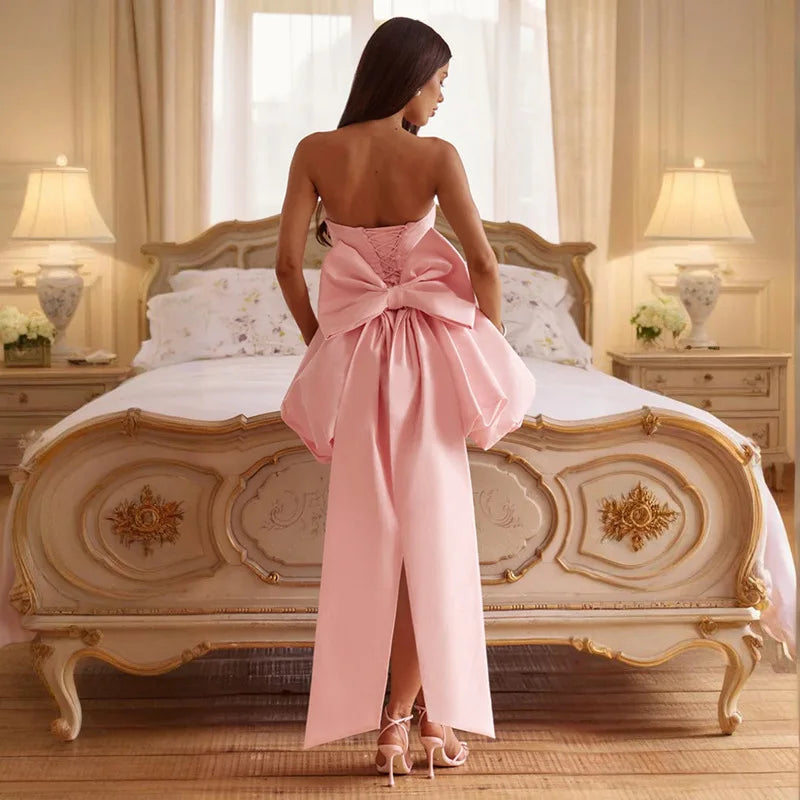 Strapless Bow Puff Mini Dress â€?Ball Gown Style