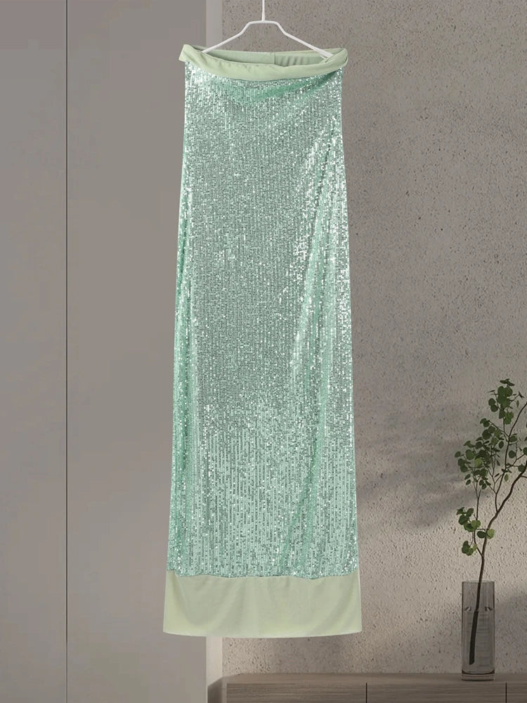 Strapless Sequin Maxi Dress