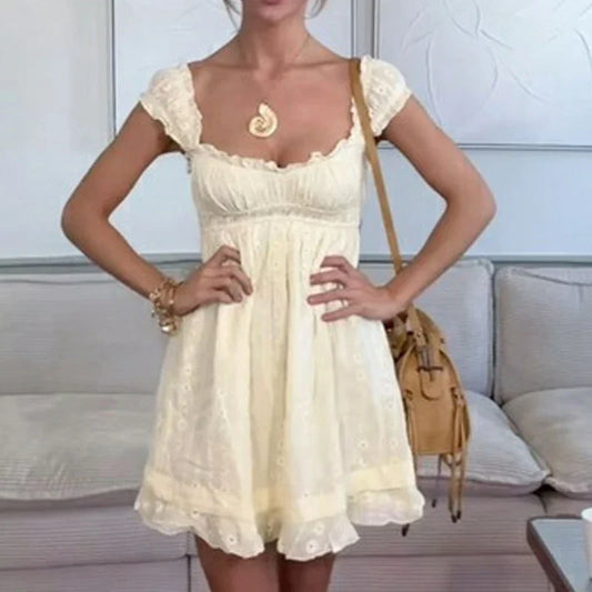 Ruffles Hem Babydoll A-line Mini Dress