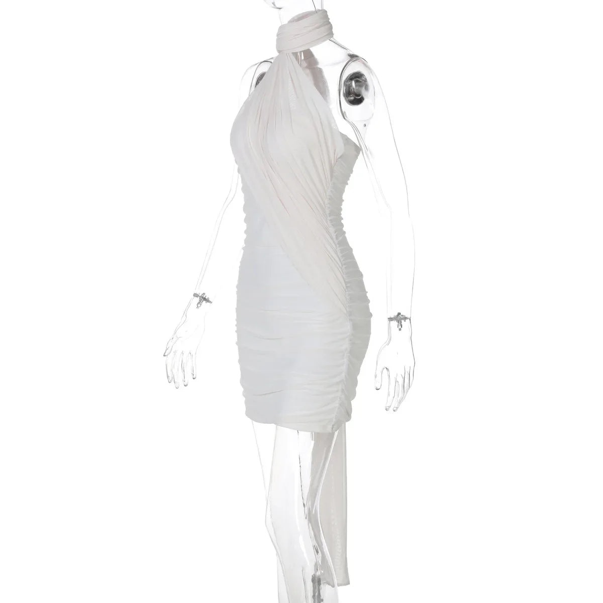 Halter Drape Bodycon Mini Dress