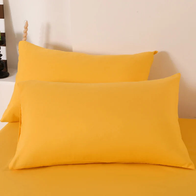 2pcs Pillow Case Decorative Cotton Pillowcase Envelope Style Solid Color Home One Pair Cushion Cover 48X74cm