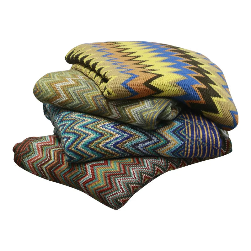 Bohemian Style Blanket Tassels Shawl Yarn Dyed Blanket Sofa Towel manta Home Bedside Blanket Decoration Plaid (No Pillowcase)