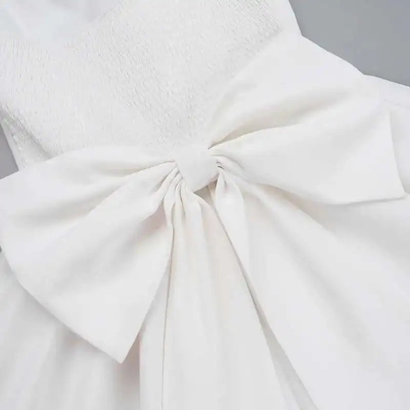 Strapless A-line Large Bow Mini Dress