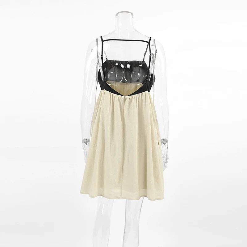Contrast Strap Straight Mini Dress