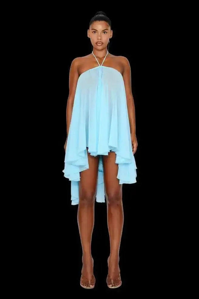 Frill O-Shaped Mini Dress