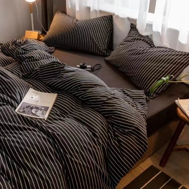 Nordic Princess Pink Bedding Set Girls Boys Single Double Size Flat Sheet Duvet Cover Pillowcase Bed Linens Home Textile