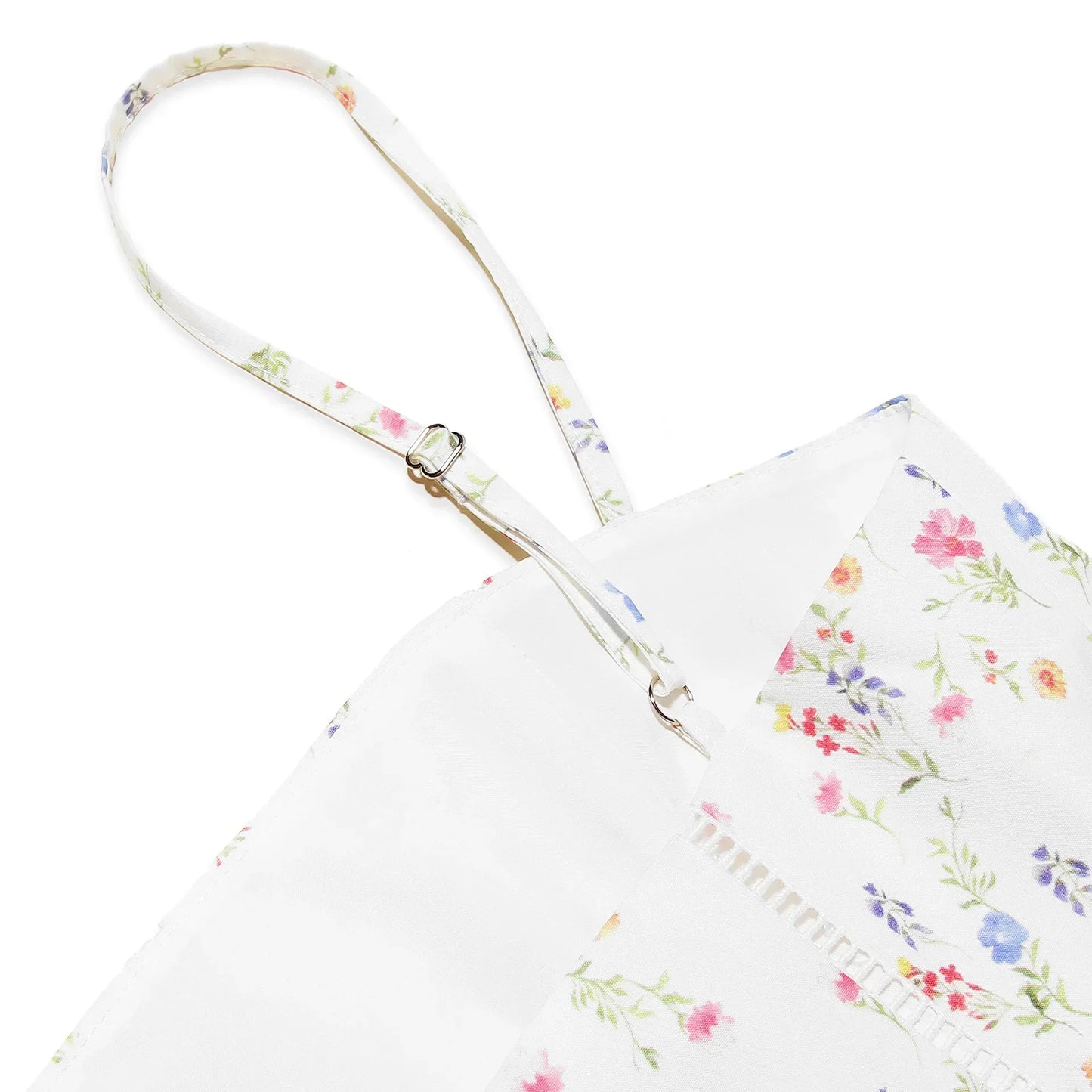 Strap Floral Printed Straight Neck Midi Dress