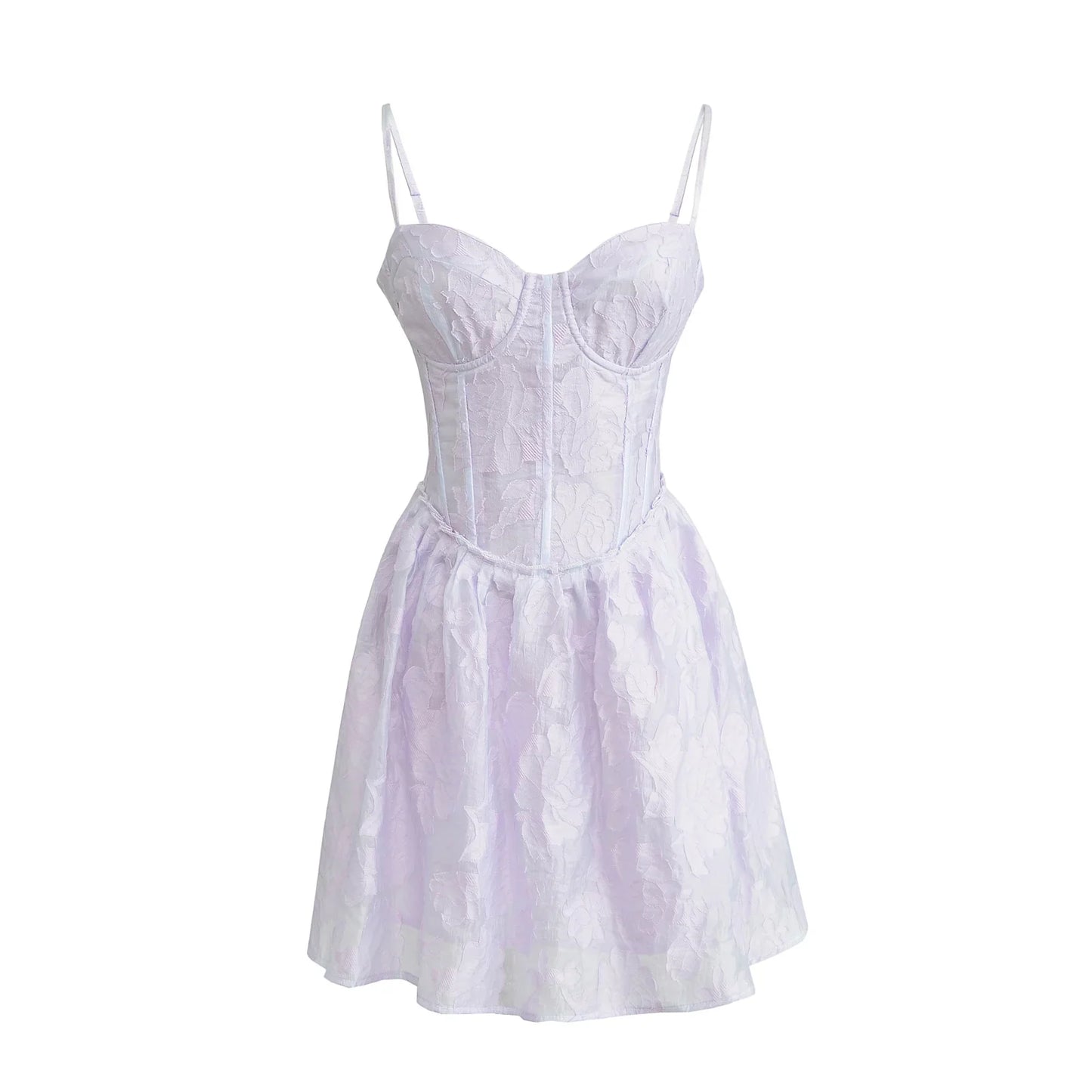 Jacquard Corset Strap Mini Dress