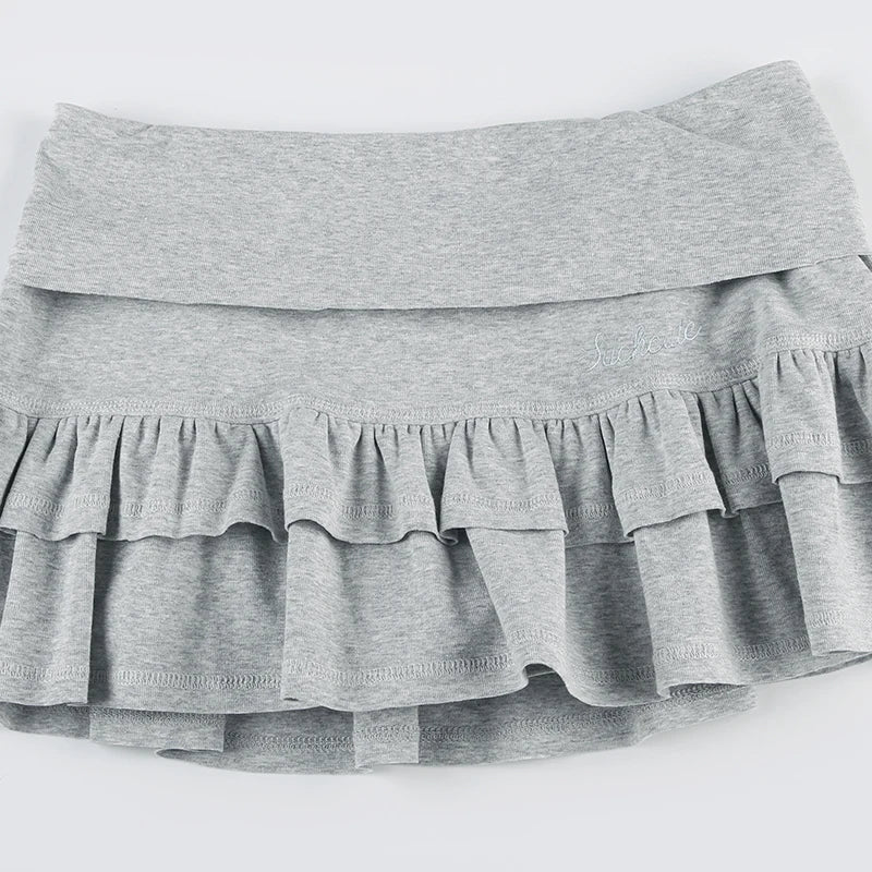 Ruffle Tiered Micro Mini Skirt