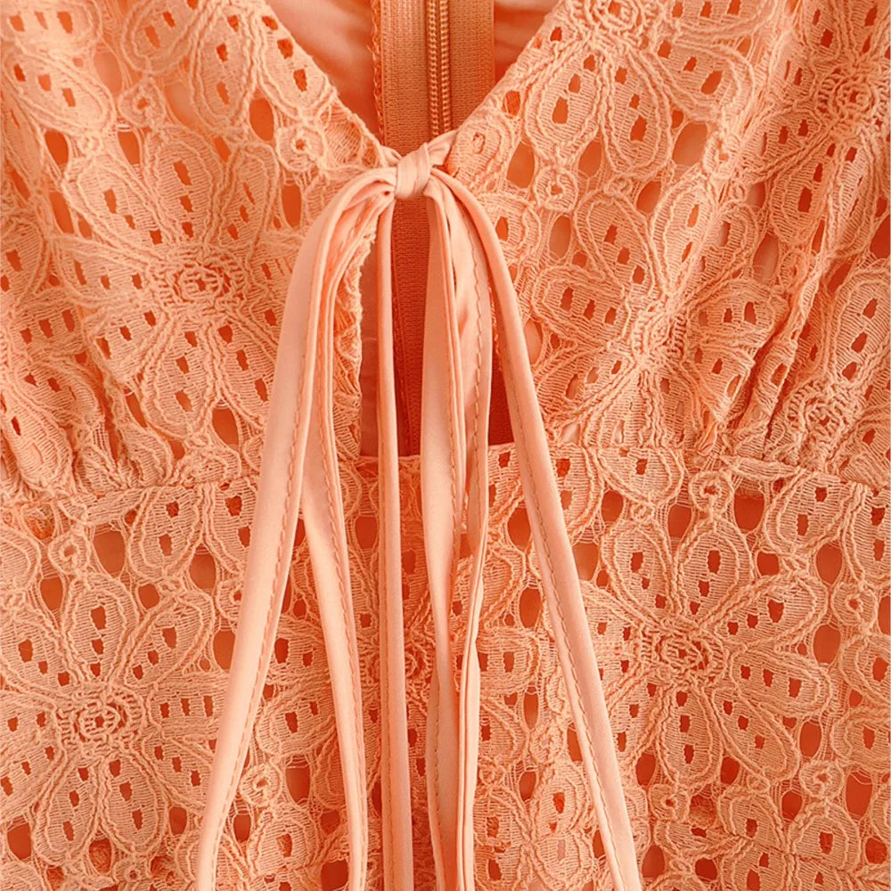 Short Sleeve Embroidered Mini Dress