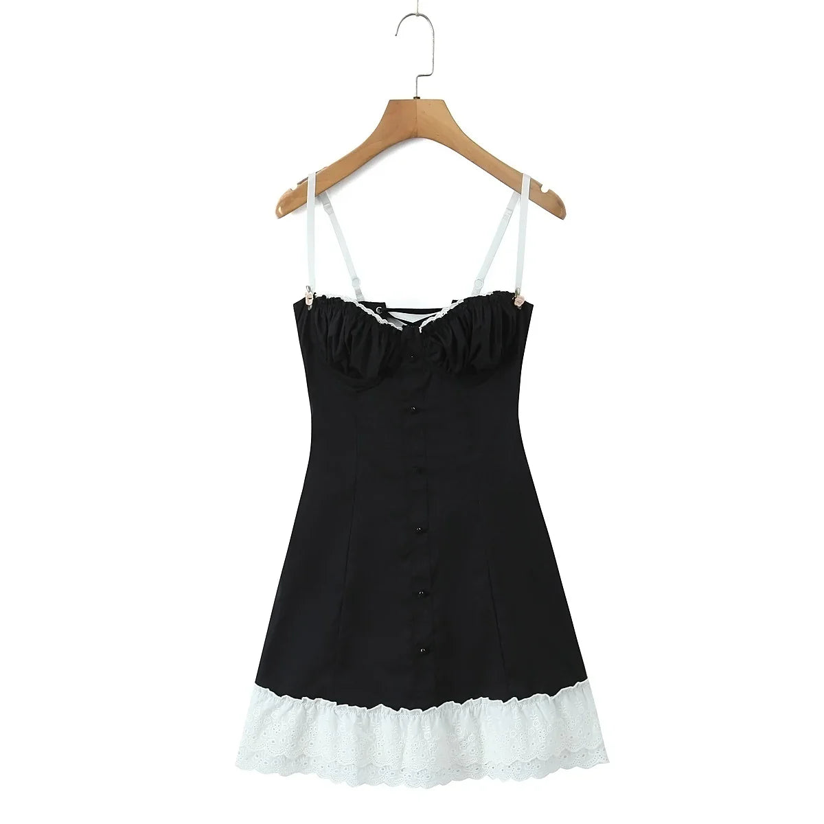 Lace Bustier Patchwork Cami Lace Up Mini Dress