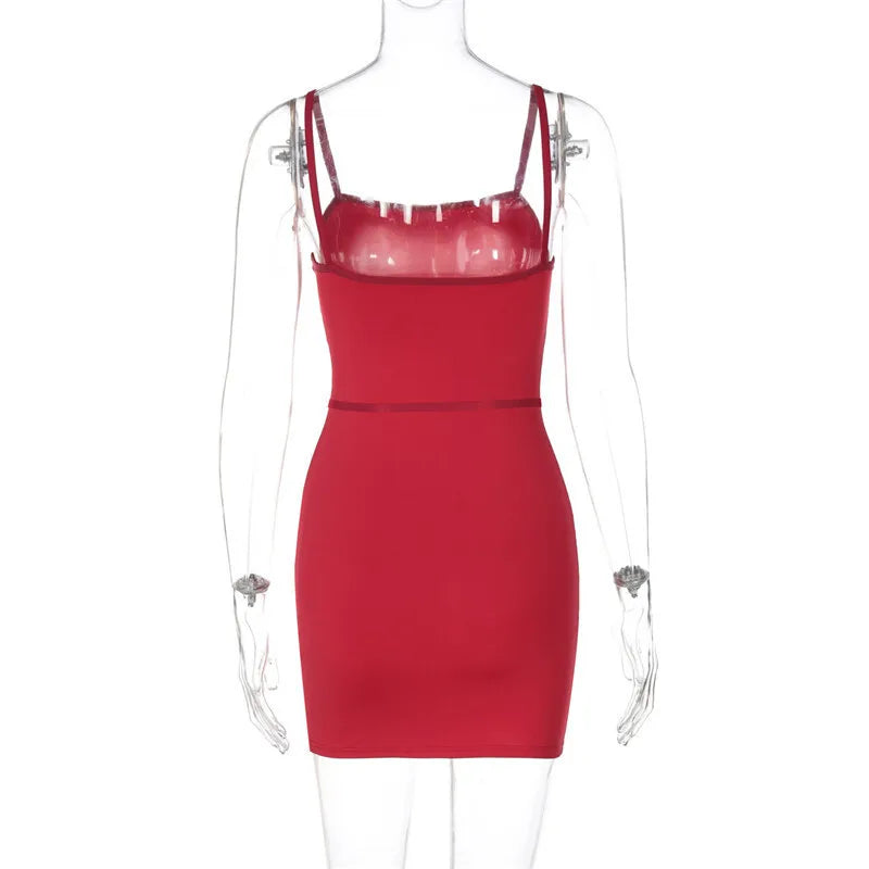 Two Tone Strappy Mini Dress