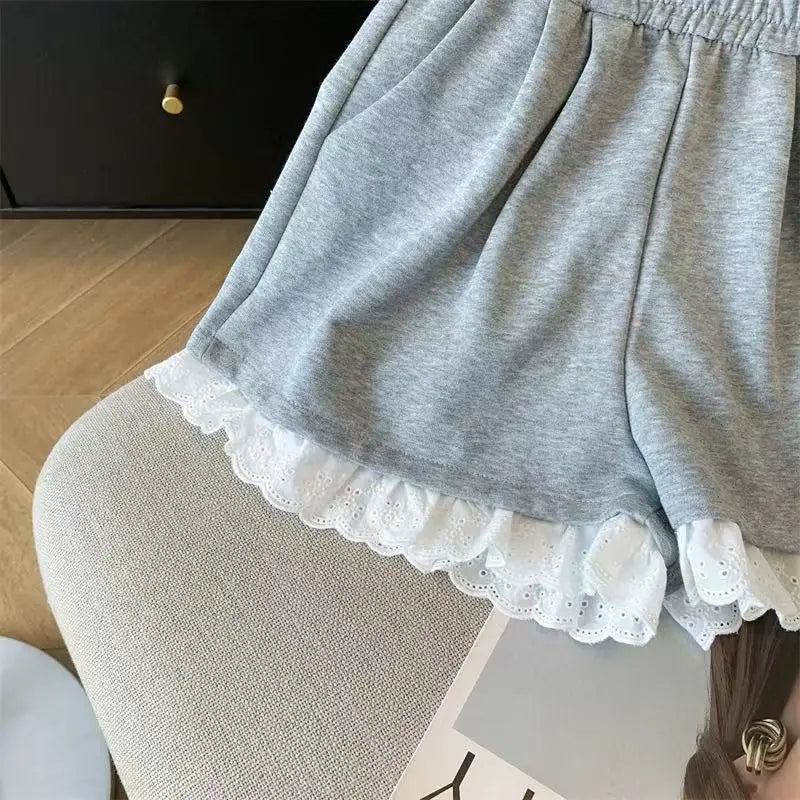 Lace Patchwork Sports Shorts