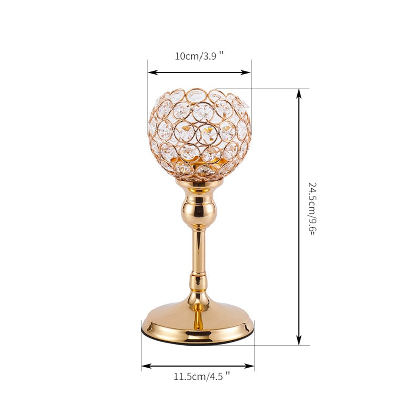 Metal Candle Holders Candlestick Crystal Coffee Dining Table Centerpieces Stand Candlesticks Wedding Christmas Home Decoration