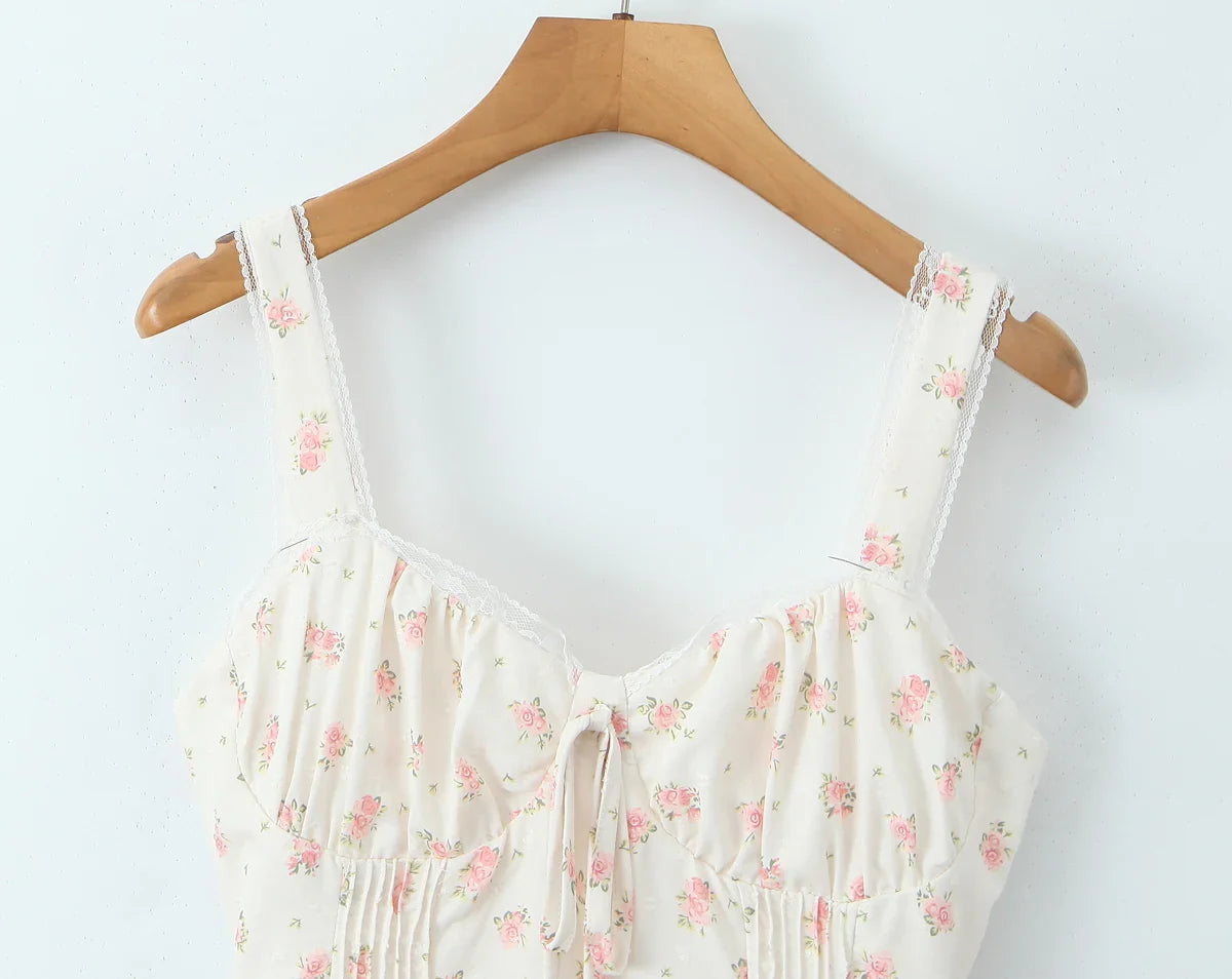 Floral Print Bow Ruched Mini Dress