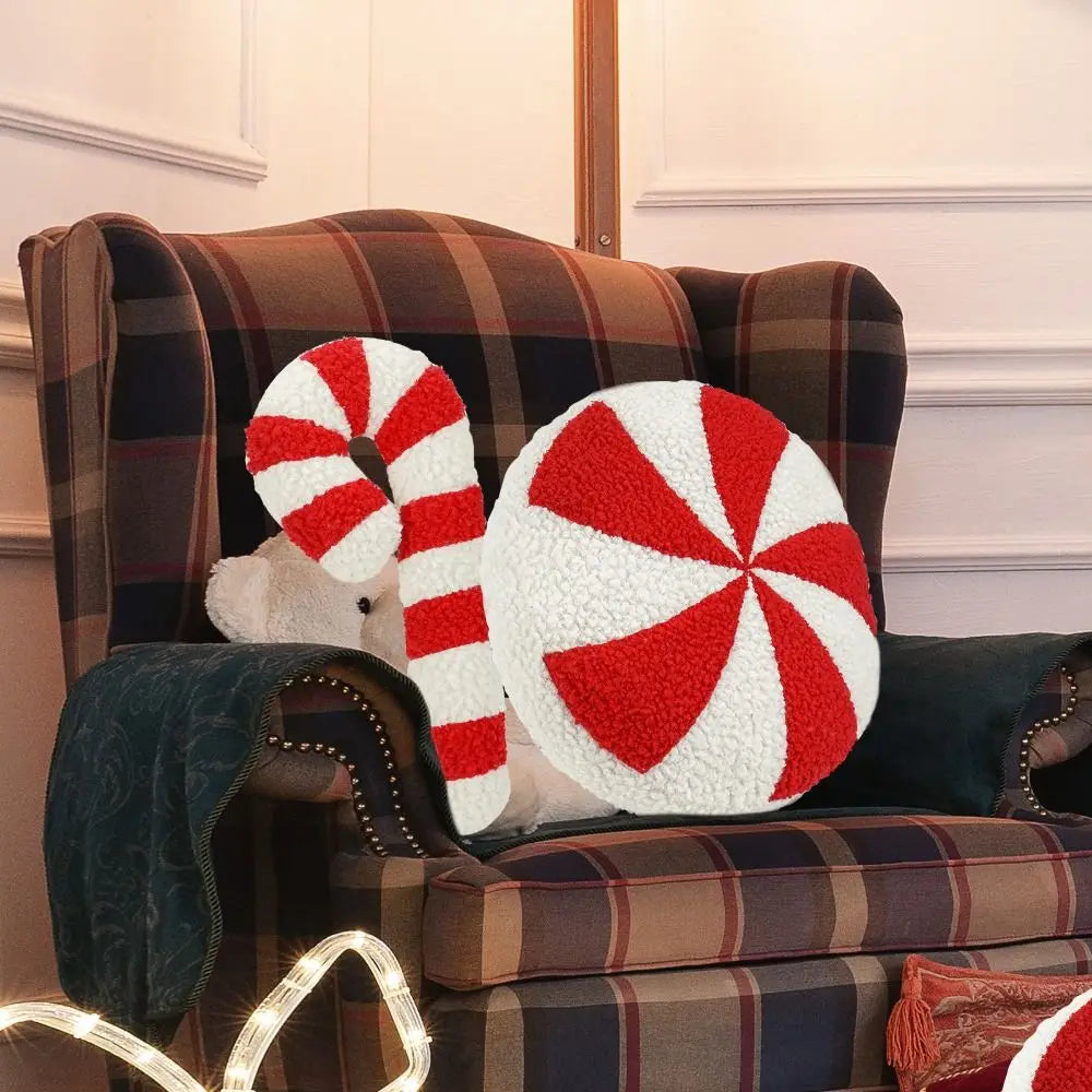 3D Christmas Candy Candy Pillow Cartoon Handmade Candy Plush Pillow Exquisite Sofa Couch Cushions Home Living Room Decor