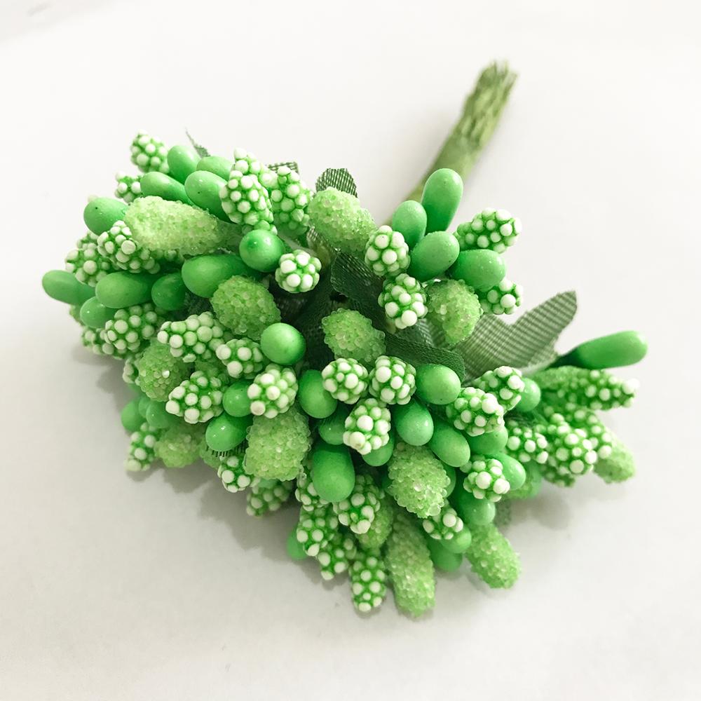 6/10/12/24/200pcs Mixed Green Plant Flower Cherry Stamen Berries Bundle DIY Christmas Wedding Cake Gift Box Wreaths Decor