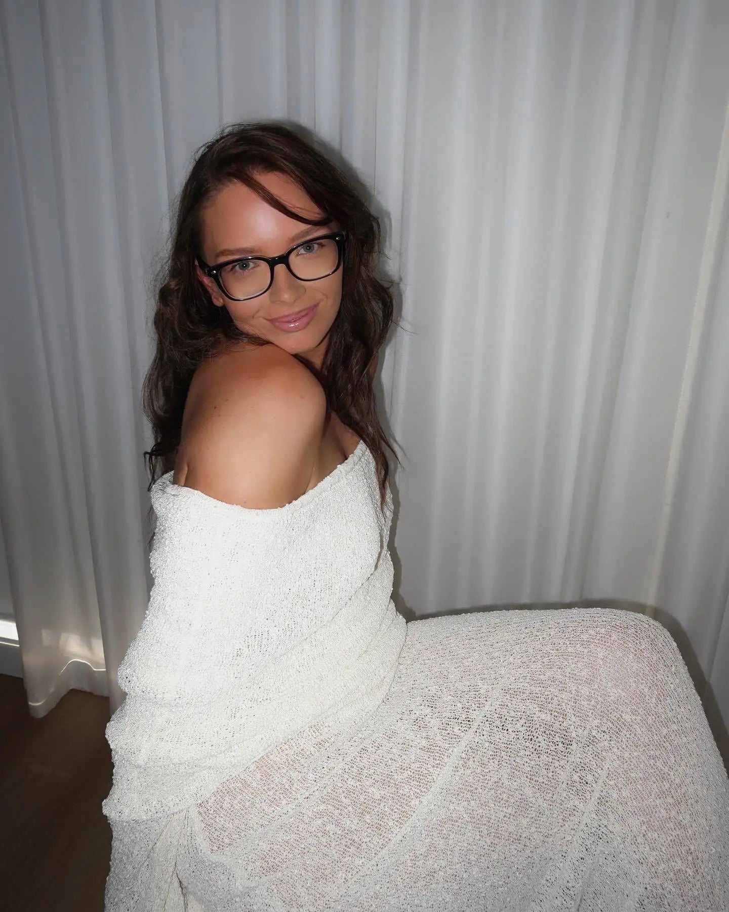 Knit Off-Shoulder Long Sleeve Maxi Dress