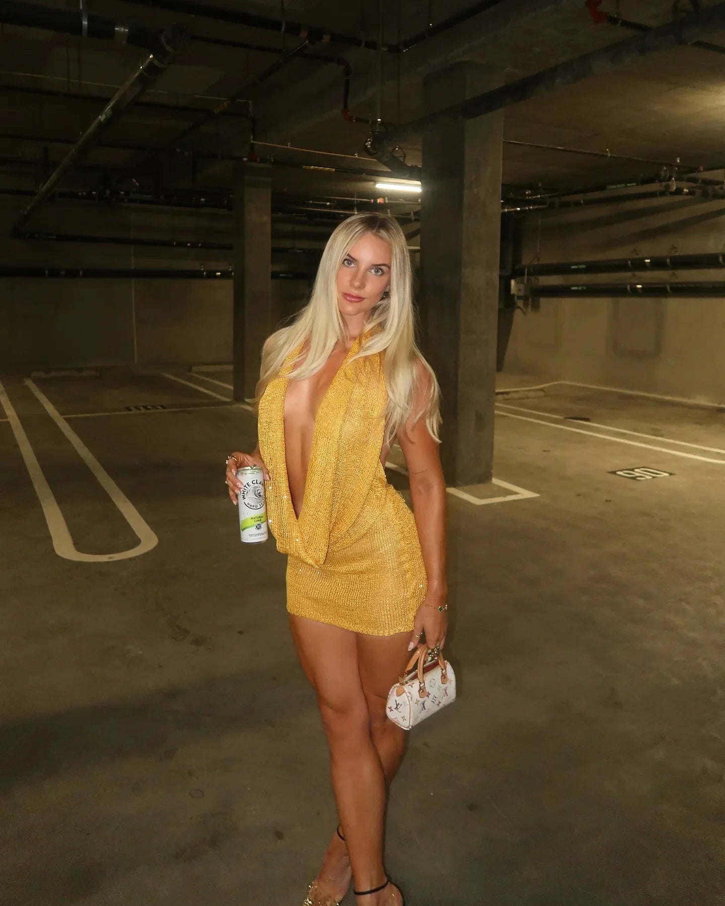 Knit Deep Neck Halter Mini Dress â€?Open Back Style