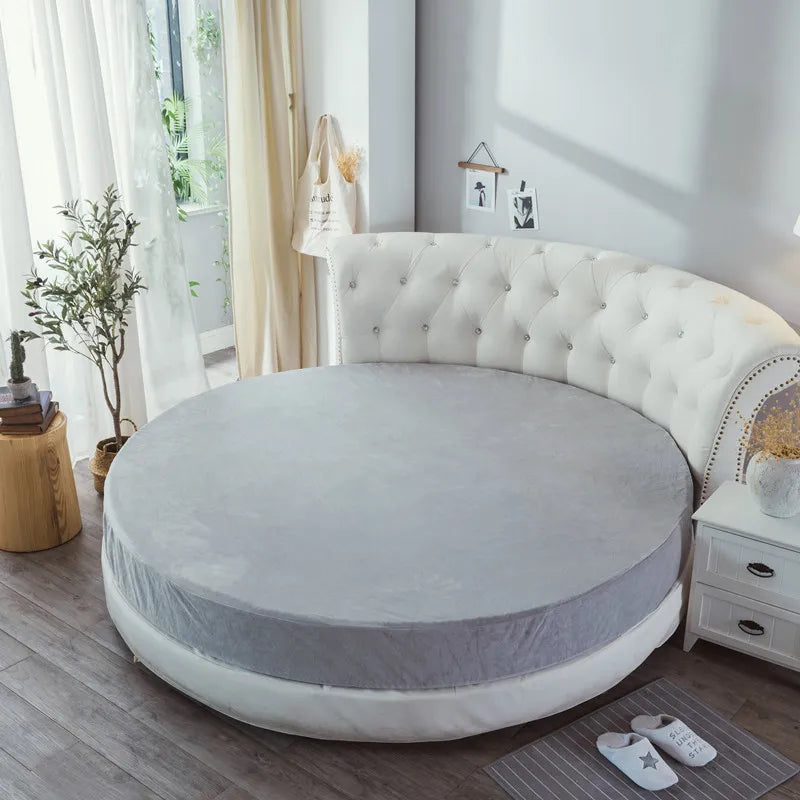 Coral velvet round bed simple color velvet round sheet diameter 200cm-220cm flannel sheet without pillowcase winter