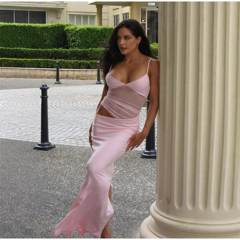 Mesh Strap Maxi Dress