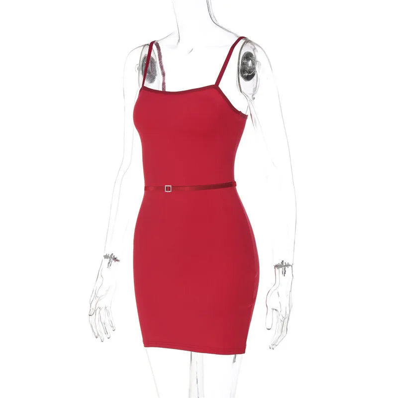 Two Tone Strappy Mini Dress