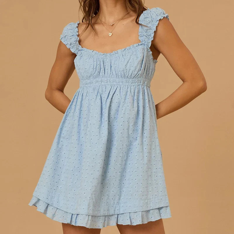 Ruffles Hem Babydoll A-line Mini Dress