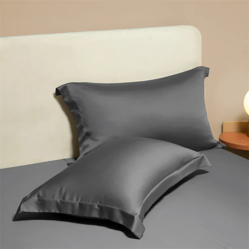 1 Pair(2 Pieces) Egyptian Cotton Pillowcases Solid Color Pillow Shams Covers