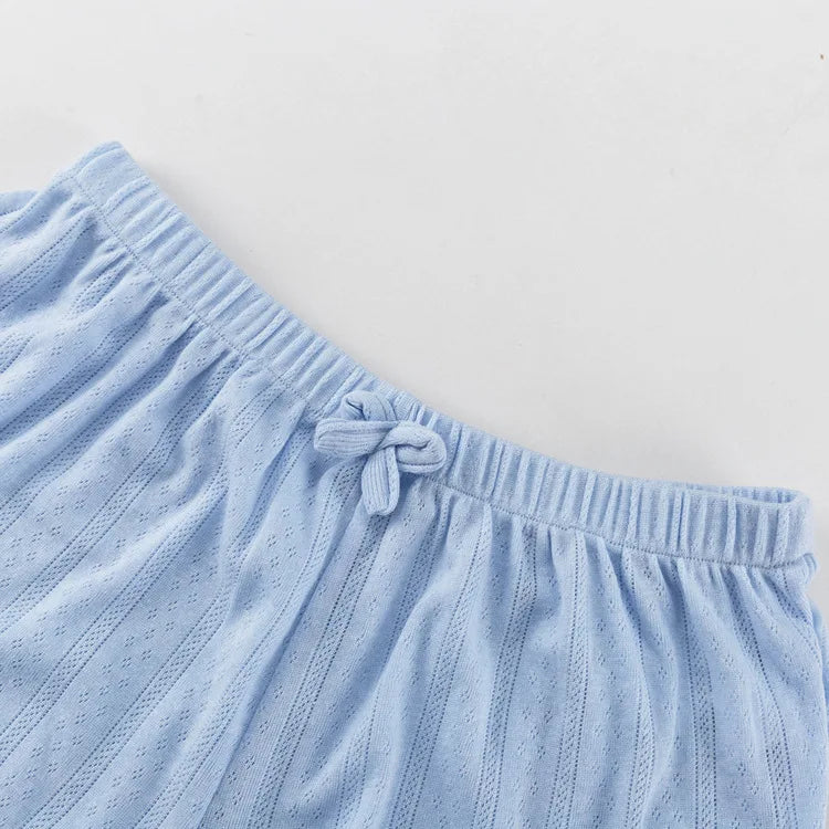 Lace-Up Ruffled Crop Top And Shorts Two Piece-Set