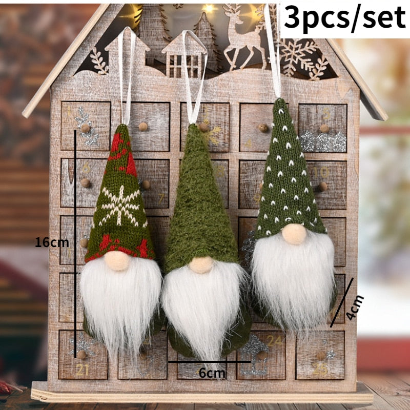 Cute Christmas Santa Snowman Deer Doll Decoration Gift Doll Christmas Tree Hanging Ornament New Year Xmas Home Decoration