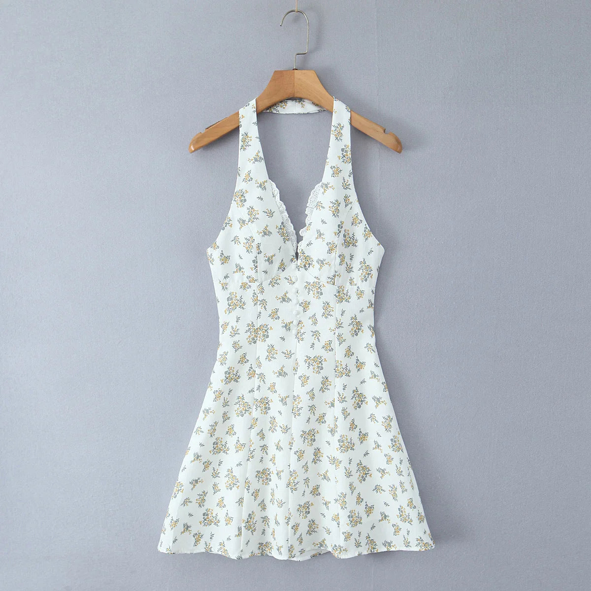 Printed Halter Mini Dress