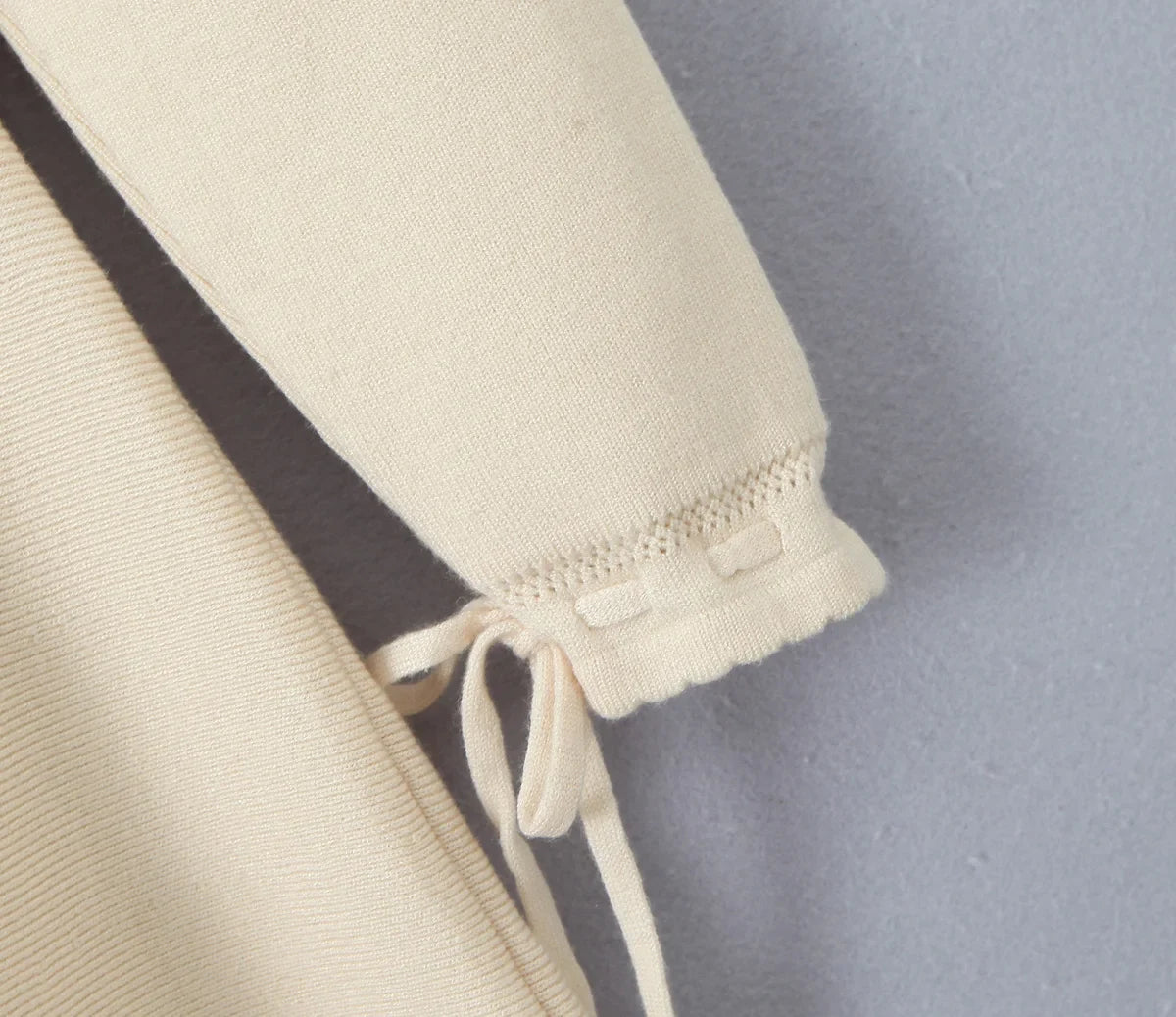 Ribbed Square Neck Long Sleeve Ribbion Mini Dress