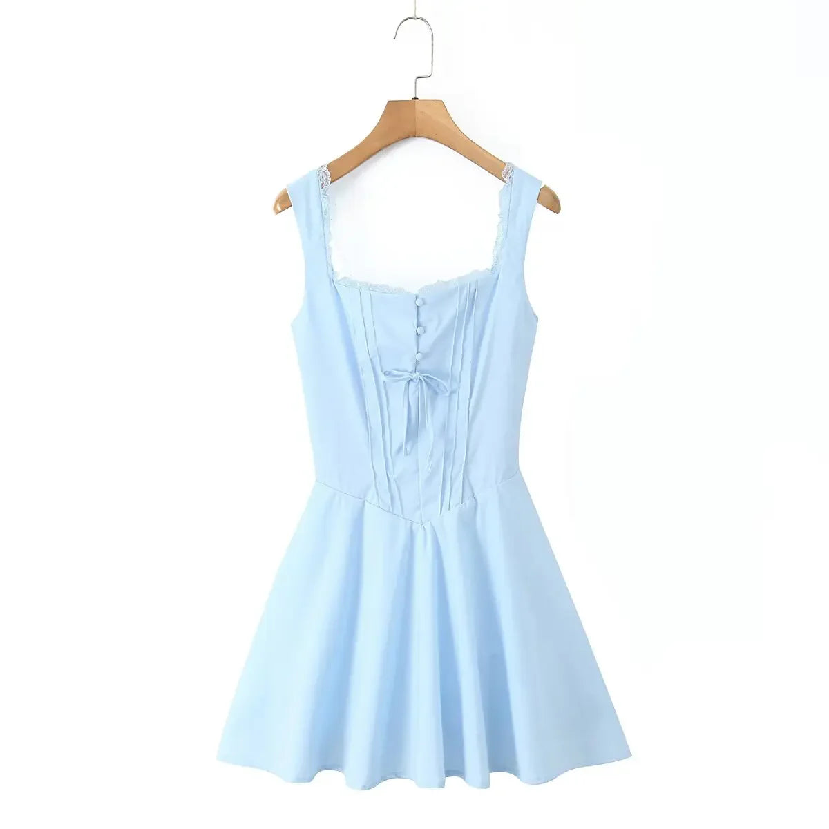 Square Neck Strap Mini Dress