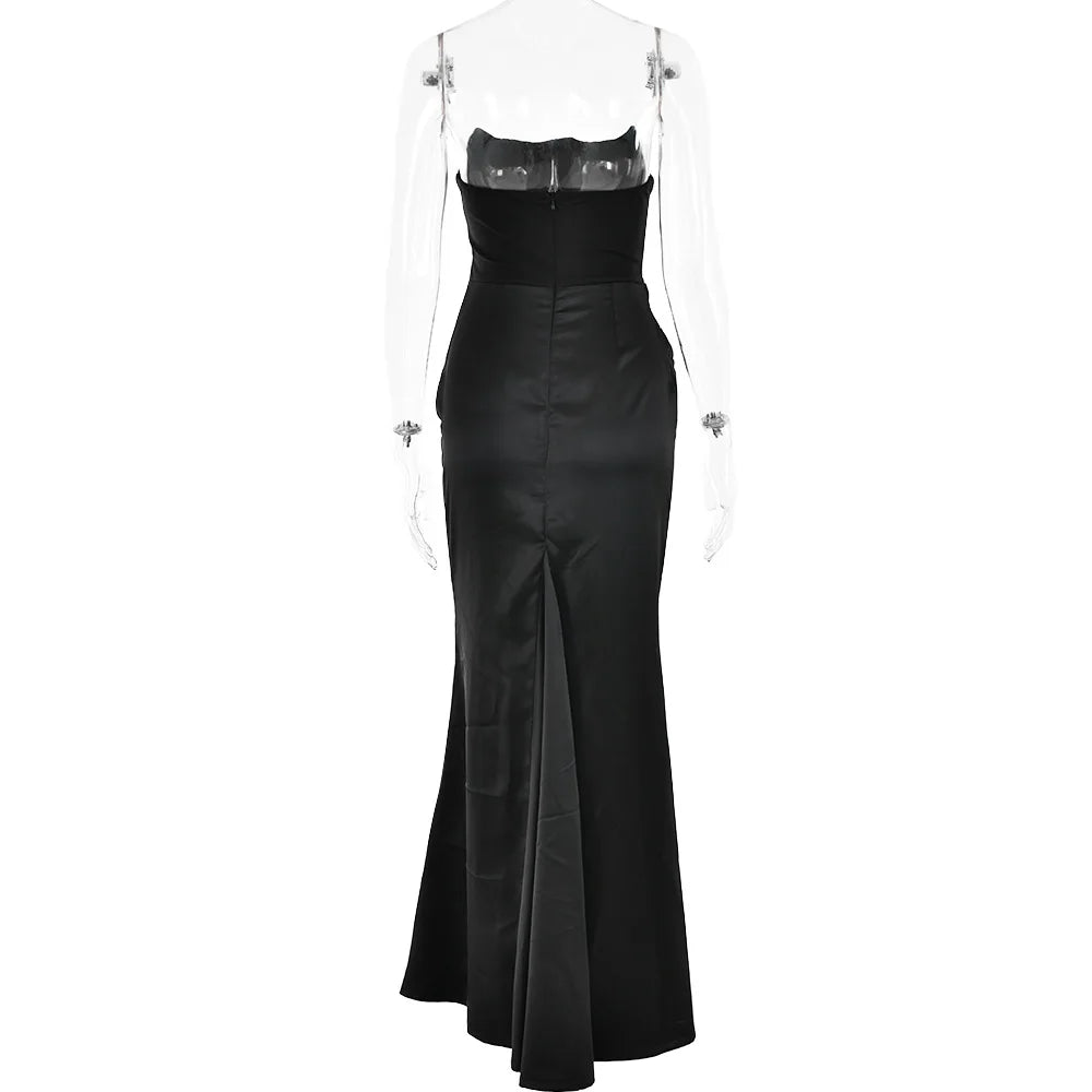 Satin Corset Maxi Dress